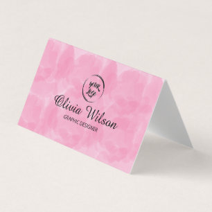 QR Code Carte de visite rose moderne simple