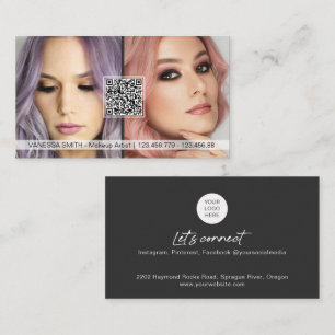 QR Code cartes de visite photo pour maquilleur