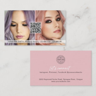 QR Code cartes de visite photo pour maquilleur