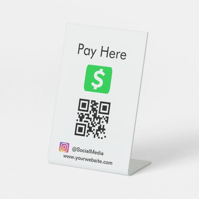 QR Code Cash App Sockelschild (Vorderseite)