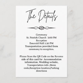 QR Code Celtic Knotwork Arrow Wedding Details  Begleitkarte