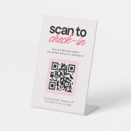 QR-Code-Check-in-Tischschild für Unternehmen Sockelschild