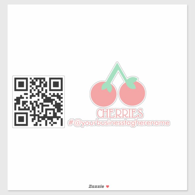 QR Code Cherries Nom commercial autocollant autoco (Feuille)