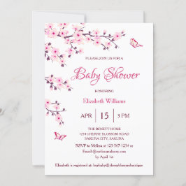 QR-Code | Cherry Blossom | Babydusche Einladung