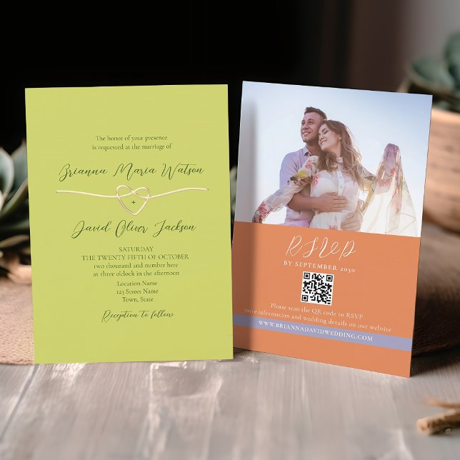 QR-Code Citrus Grüne Hochzeit Einladung (Von Creator hochgeladen)