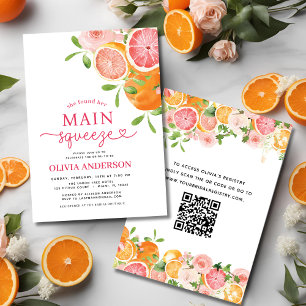 QR-Code Citrus Hauptpresse-Brautparty Einladung