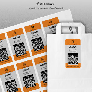 QR Code Company Logo Étiquette des médias sociaux