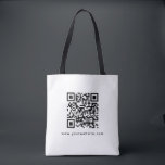 QR Code Company Logo Website Adresse Barcode Tasche<br><div class="desc">Fügen Sie hier Ihr QR Code Website Adresse Firmenlogo ein. Elegante moderne Werbevorlage Shopping Medium White Tote Bag.</div>