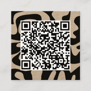 QR Code Cool Moderne, kreative schwarze Öko Kraft Quadratische Visitenkarte