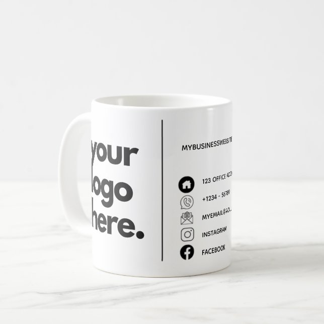 QR Code Corporate Business Card Design Logo Kaffeetasse (Vorderseite Links)