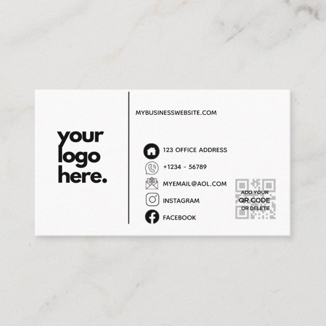 QR Code Corporate Business Card Design Logo Visitenkarte (Vorderseite)