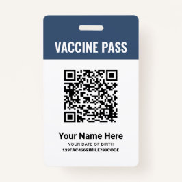 QR Code Covid Vaccine Pass Navy Blue ID Ausweis