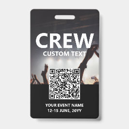 Qr Code Crew Access Pass Custom Event Abzeichen Ausweis