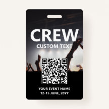 Qr Code Crew Access Pass Custom Event Abzeichen