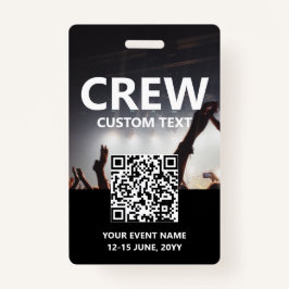 Qr Code Crew Access Pass Custom Event Abzeichen Ausweis