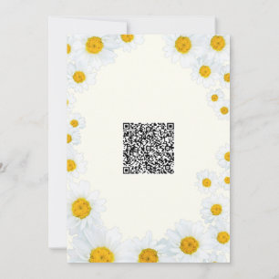 QR Code Daisy Flowers Baby shower Invitation