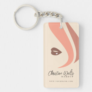 QR code de maquilleuse moderne aux tons pêche et t