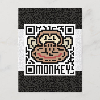 QR-Code der Affe Postkarte