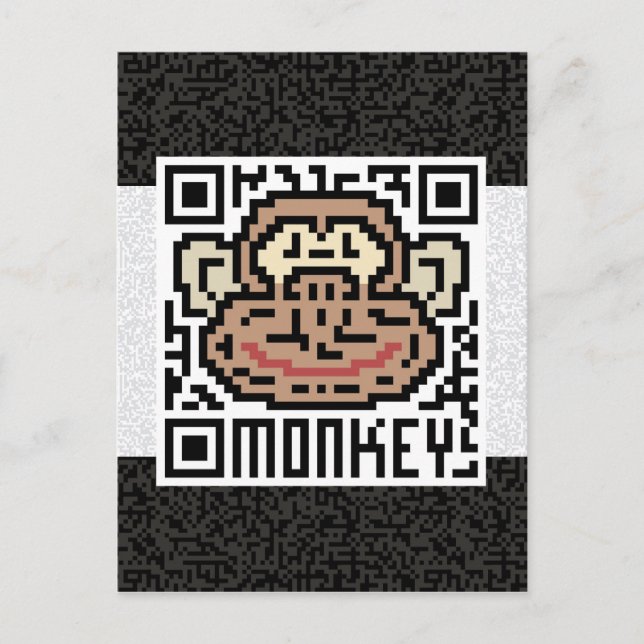 QR-Code der Affe Postkarte (Vorderseite)