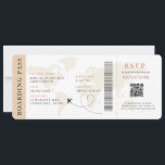 QR-Code der Hochzeit in Urlaubsort "Neutraler Boar Einladung<br><div class="desc">Boho Neutral Beige Boarding passieren Hochzeitskarte Einladung mit einem Ziel Weltkarte,  Hochzeitpass,  Hochzeit in Urlaubsort,  Passport mit QR Code Rsvp Karte.</div>