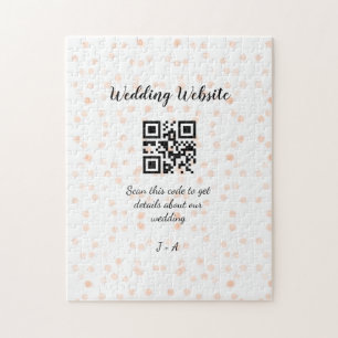 QR-Code der Hochzeitwebsite für Details orange