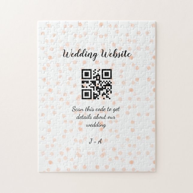 QR-Code der Hochzeitwebsite für Details orange (Vertikal)