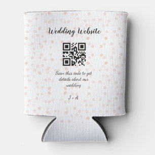 QR-Code der Hochzeitwebsite für Details orange Dosenkühler