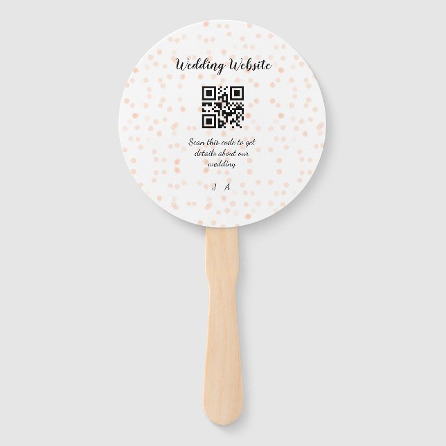 QR-Code der Hochzeitwebsite für Details orange Fächer (Vorderseite)