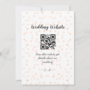 QR-Code der Hochzeitwebsite für Details orange Feiertagskarte