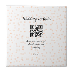 QR-Code der Hochzeitwebsite für Details orange Fliese