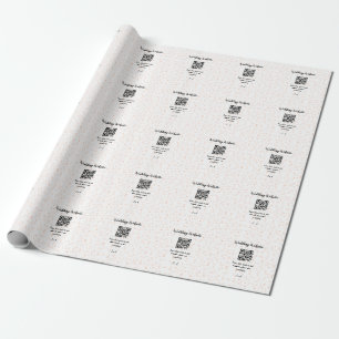 QR-Code der Hochzeitwebsite für Details orange Geschenkpapier