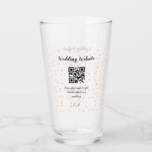 QR-Code der Hochzeitwebsite für Details orange Glas