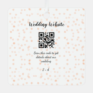 QR-Code der Hochzeitwebsite für Details orange Ornament Aus Metall