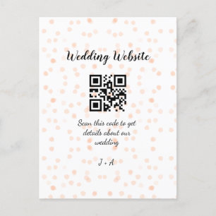 QR-Code der Hochzeitwebsite für Details orange Postkarte