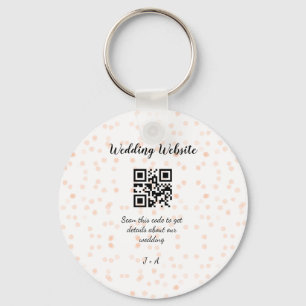 QR-Code der Hochzeitwebsite für Details orange Schlüsselanhänger