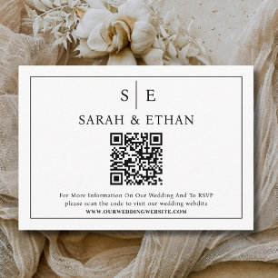 QR-Code der Minimalistischen Hochzeitspartei Begleitkarte