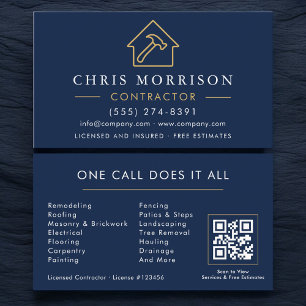 QR-Code der Navy Blue Construction Company Visitenkarte