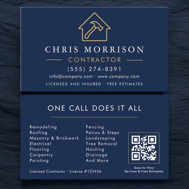 QR-Code der Navy Blue Construction Company Visitenkarte (Von Creator hochgeladen)