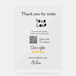 QR-Code der Website des Google-Reviews Acrylschild