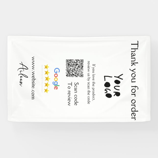 QR-Code der Website des Google-Reviews Banner (Horizontal)