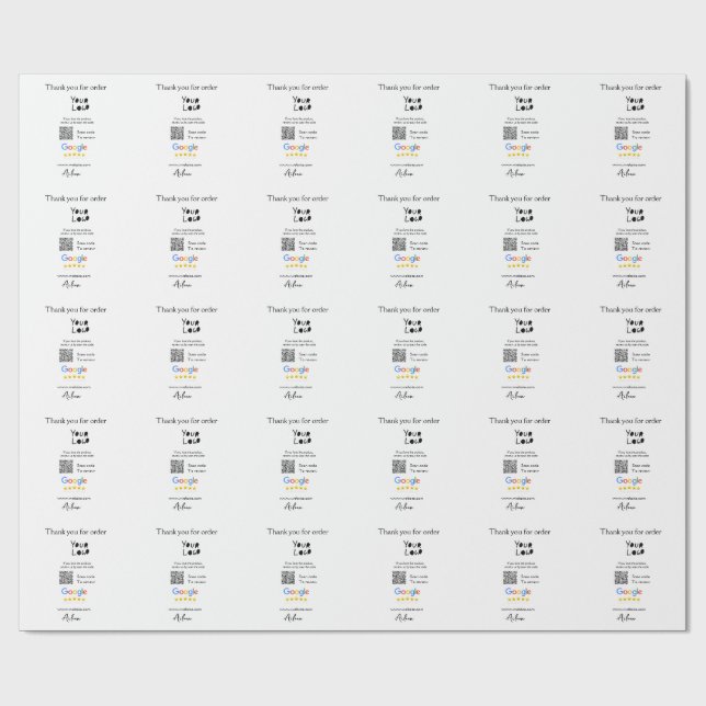 QR-Code der Website des Google-Reviews Geschenkpapier (Flach)