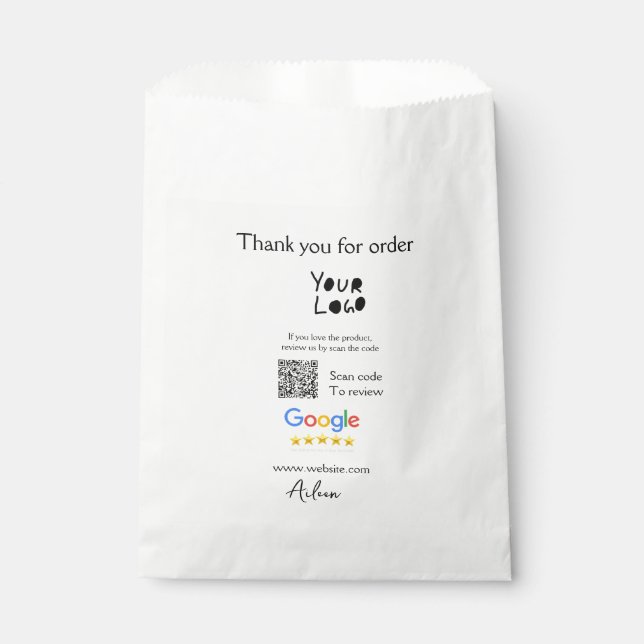 QR-Code der Website des Google-Reviews Geschenktütchen (Vorderseite)