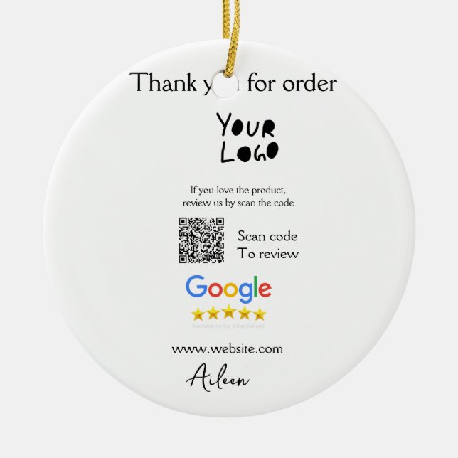 QR-Code der Website des Google-Reviews Keramik Ornament (Vorne)