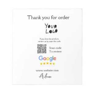 QR-Code der Website des Google-Reviews Notizblock