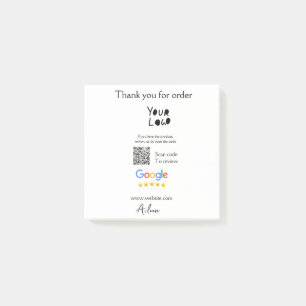 QR-Code der Website des Google-Reviews Post-it Klebezettel
