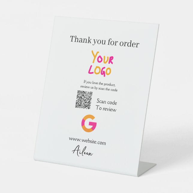 QR-Code der Website des Google-Reviews Sockelschild (Vorderseite)