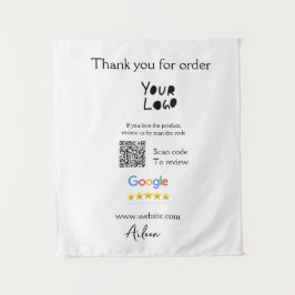 QR-Code der Website des Google-Reviews Wandteppich