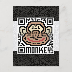 QR-Code des Affen Postkarte