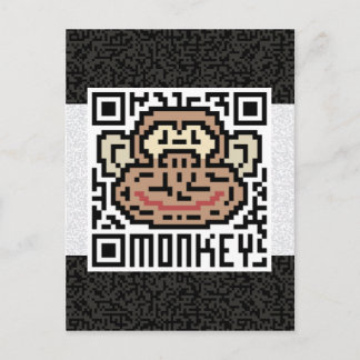 QR-Code des Affen Postkarte