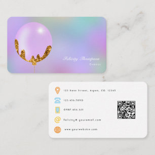 QR-Code des Eventplaners für Lila und Gold Visitenkarte